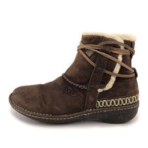 UGG Cove Brown Leather Winter Boots 9
